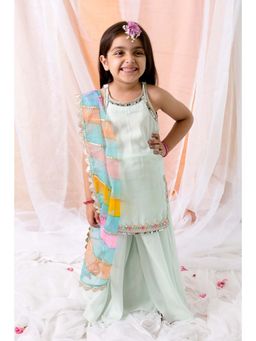 Chotibuti - Green Muslin Gota Sharara Set