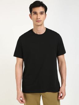 Calvin Klein - Black Solid Relaxed Fit Cotton T-shirt