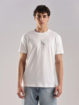 Calvin Klein - Logo Regular Fit White Cotton T-shirt