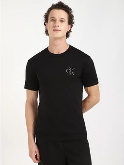 Calvin Klein - Embroidered Logo Black Slim Fit Cotton T-shirt
