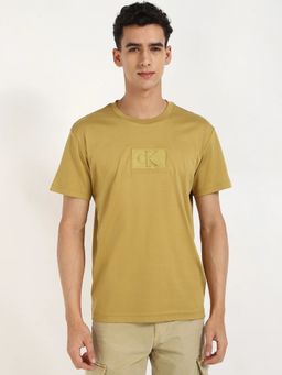 Calvin Klein - Yellow Embroidered Logo Regular Fit Cotton T-shirt