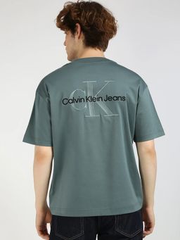 Calvin Klein - Green Embroidered Logo Relaxed Fit cotton T-shirt