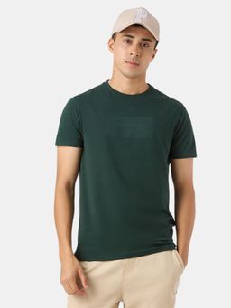 Pepe Jeans - Green Solid Half Sleeves Men T-Shirt