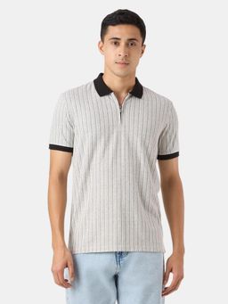 Pepe Jeans - Grey Striped Half Sleeves Men Polo T-Shirt