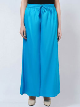 First Resort by Ramola Bachchan - Blue Cotton Pants