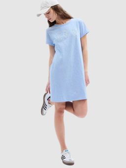GAP - Women's Regular Fit Round Neck Logo Shift Dress