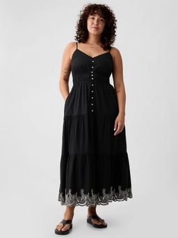 GAP - Women's Black Embroidered Dress
