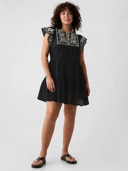 GAP - Women's Black Embroidered Dress