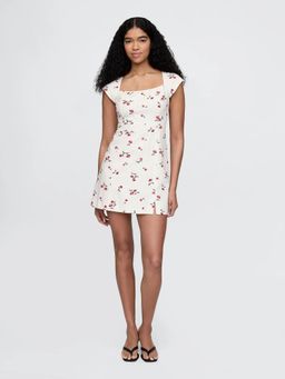 GAP - Women's Square Neck Cherry A-Line Dress