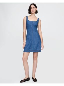GAP - Women's Solid Square Neck Denim Dress