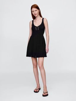 GAP - Women's Regular Fit Skater Crochet Dresses - Black
