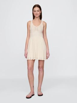 GAP - Women's Regular Fit Crochet Dress - Off White