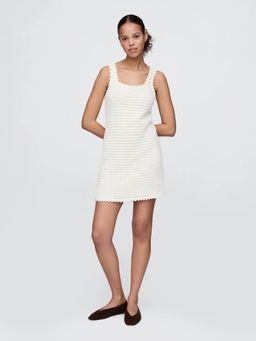 GAP - Women's Crochet Square Neck Mini Dresses - Off White