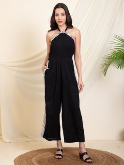 Deebaco - Black Halter Neck Women Jumpsuit