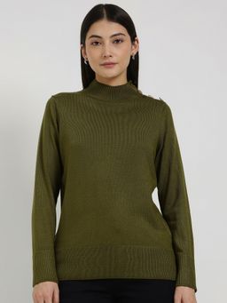 FableStreet - LivSoft High Neck Sweater - Olive