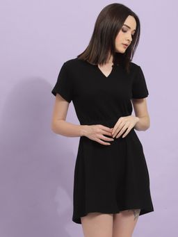 RIGO - Women’s Black Waffle Playsuit