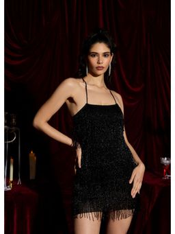 Lea Clothing - Noir Spell Beaded Mini Dress