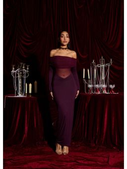 Lea Clothing - Bordeaux Illusion Modal Sculpting Gown