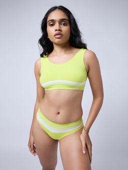 FEIER - Green Everyday Stripe Sports Bra