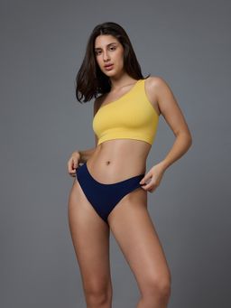 FEIER - Yellow Flexrib One-Shoulder Sports Bra