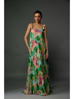 PS Pret by Payal Singhal - Print Georgette Long Trapese Dress