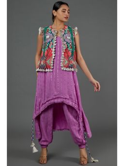 PS Pret by Payal Singhal - Lavender Kurta With Jogger Pant And Embroidered Jacket (Set of 3)
