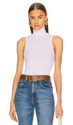Helsa - Jersey Cropped Turtleneck Tank