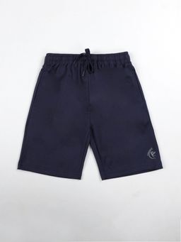 KiddoPanti - Navy Blue Boys Polyester Knit Basic Shorts