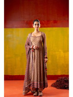 Baise Gaba - Beige Heena Anarkali and Pant with Dupatta