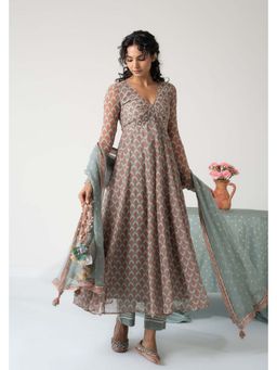 Baise Gaba - Multi-Color Noorani Anarkali and Pant with Dupatta
