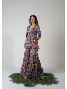 Baise Gaba - Purple Saras Sharara with Top