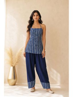 DEASHA INDIA - Dilraya Cotton Printed Blue Kurti with Salwar Pant