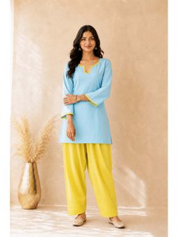 DEASHA INDIA - Ghazal Powder Blue Kurti with Salwar Pant