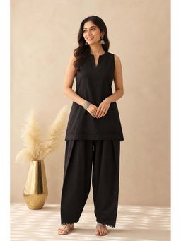 DEASHA INDIA - Omyra Black Cotton Kurti with Salwar Pant
