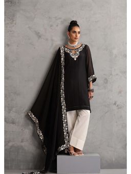 SUI KALA - Eshayra Black Embroidered Kurta and Salwar with Dupatta