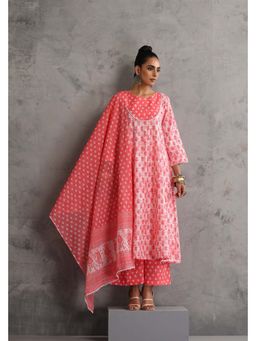SUI KALA - Soha Peach Bandhej Anarkali and Pant with Dupatta