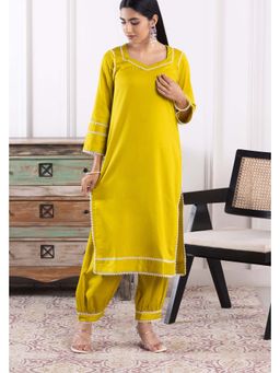 SUI KALA - Liliana Mustard Yellow Cotton Kurta with Salwar