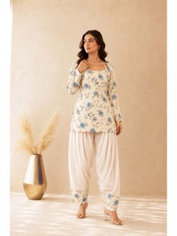 DEASHA INDIA - Zohra Cotton Printed Beige Kurti with Salwar Pant