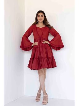Ragavi - Rhythmic Red Frill Dress