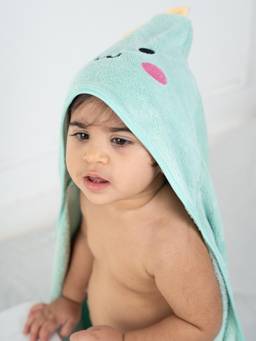 Haus & Kinder - 100% Microfiber Terry Cotton Hooded Baby Towel-Dino Explorer (18-24 M)