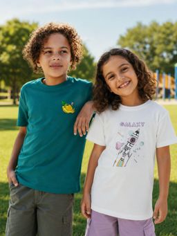 RIGO - Kids Regular Fit Printed Cotton T-Shirt (Pack of 2)