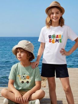 RIGO - Kids Regular Fit Printed Cotton T-Shirt (Pack of 2)