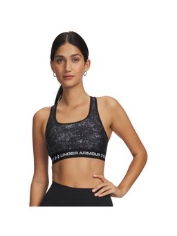 Under Armour - Black Mid Crossback Printed Sports Bra