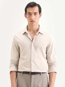 Rare Rabbit - Beige Cotton Full Sleeves Shirt