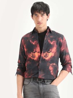 Rare Rabbit - Black Cotton Blend Full Sleeves Shirt