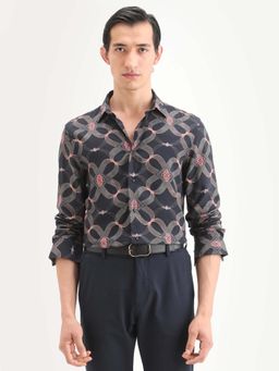 Rare Rabbit - Black Viscose Full Sleeves Shirt