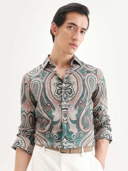 Rare Rabbit - Multi-Color Linen Blend Full Sleeves Shirt