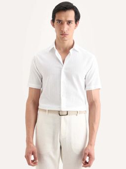 Rare Rabbit - White Cotton Half Sleeves Shirt