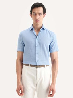 Rare Rabbit - Blue Cotton Half Sleeves Shirt