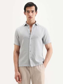 Rare Rabbit - Grey Cotton Half Sleeves Shirt